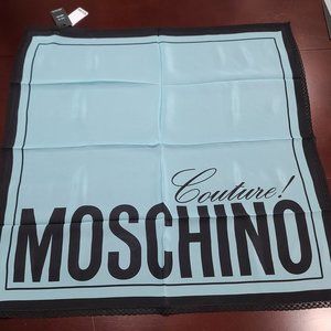 Moschino Couture Logo-Print Silk/Lace Scarf
